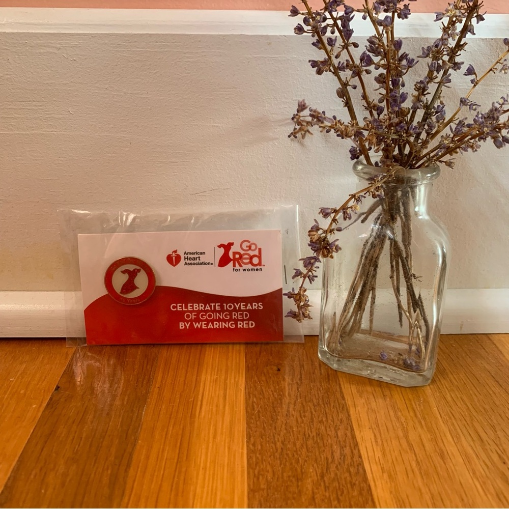American Red Cross Go Red for Women 10 Year Collectible Commemorative Enamel Pin